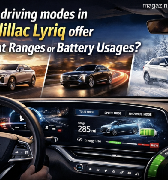 Do the driving modes in cadillac lyriq offer different ranges or battery usages?