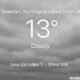 Weather Beeston Nottinghamshire Ng9 UK