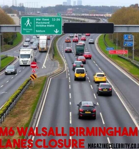 M6 Walsall Birmingham Lanes Closure
