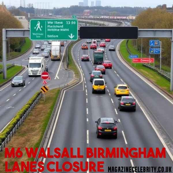 M6 Walsall Birmingham Lanes Closure